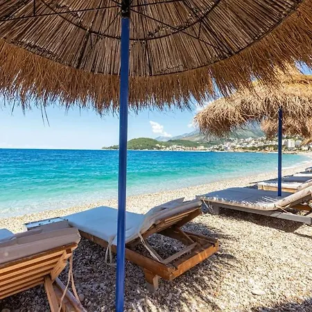 Potam'sea Bliss 8 - Front, Sun Beds & Parking Himara